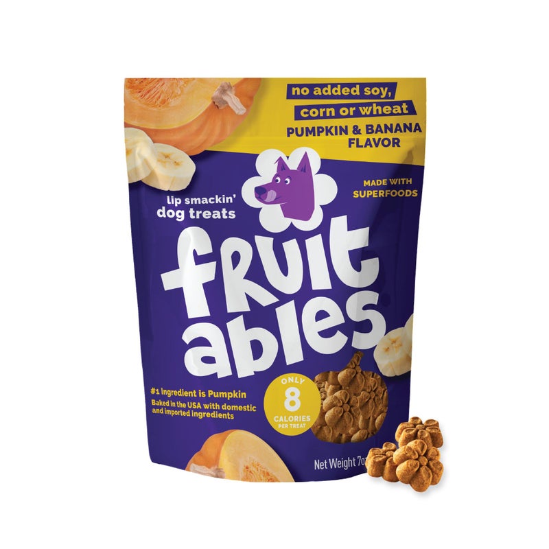 Fruitables Baked Dog Treats, Healthy Pumpkin Treat for Dogs, Low Calorie & Delicious, No Wheat, Corn or Soy, Made in the USA, Pumpkin and Banana Flavor, 7oz - Image 1